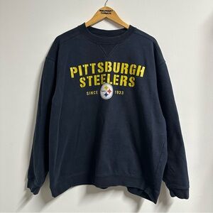 Y2K Pittsburgh Steelers Crewneck Pullover Sweatshirt Black Reebok XL